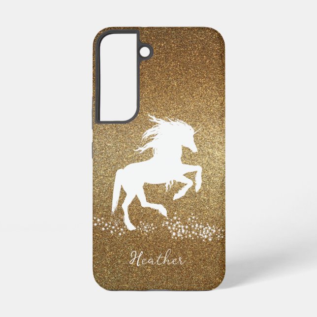 Gold Glitzer Unicorn Samsung Galaxy Fall Samsung Galaxy Hülle (Rückseite)