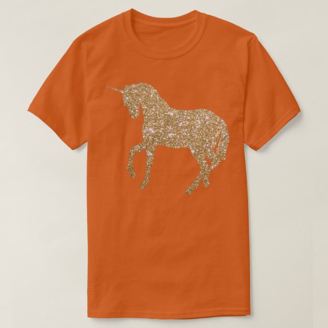 Gold Glitzer Unicorn T-Shirt (Design vorne)