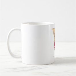Gold Glitzer V Monogram Floral Burgundy Red Kaffeetasse