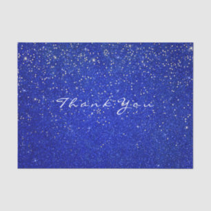 Gold Glitzer Vielen Dank Cobalt Blue Spark Seidenpapier