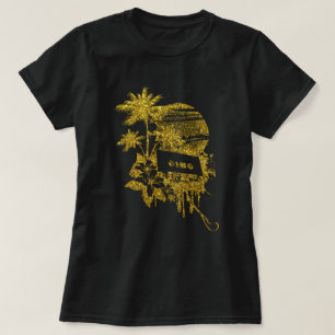 Gold Glitzer Vintag Cassette Tape T - Shirt