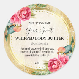 Gold Glitzer Vintag Design Body Butter Labels Runder Aufkleber