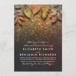 Gold Glitzer Vintag Herbstlaubs Probe Dinner Einladung