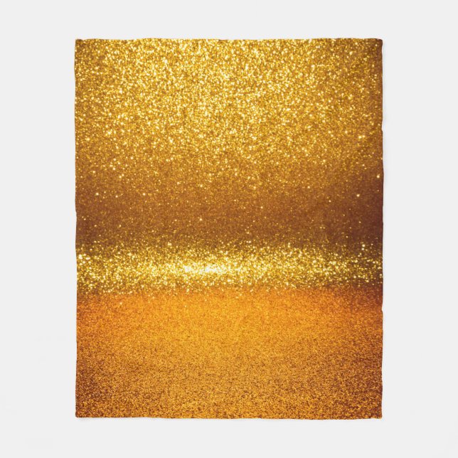 Gold Glitzer Vintag Lichter Textur. Weihnachtsaben Fleecedecke (Vorderseite)