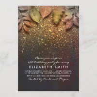 Gold Glitzer Vintage Herbstlaub Geburtstagsparty