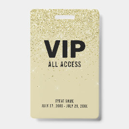 Gold Glitzer VIP All Access Pass Event-ID-Abzeiche Ausweis