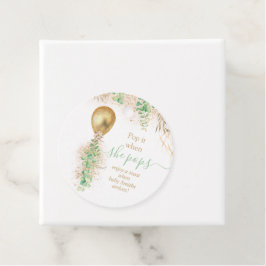 Gold Glitzer Watercolor Ballon Baby Dusche Pop It Geschenkanhänger