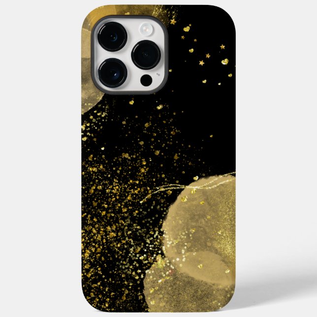 Gold Glitzer Watercolor Luxus Case-Mate iPhone Hülle (Rückseite)