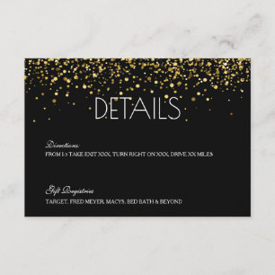 Gold Glitzer Wedding Details Card Begleitkarte