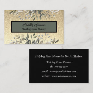 Gold Glitzer Wedding Event Planner Business Card Visitenkarte