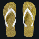 Gold Glitzer Wedding Flipflops BRIDE, Brautparty<br><div class="desc">Fügen Sie die Rolle der Brautparty-Mitglieder,  Paare verheirateten Namen und Hochzeitsdatum zu diesen eleganten Sommerstrand Hochzeitsflipflops mit einem Imitat Gold Glitzer beenden.</div>