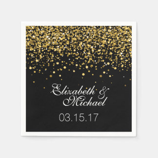 Gold Glitzer Wedding Napkins Serviette