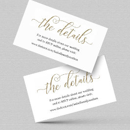 Gold Glitzer Wedding Website Info Enclosure Card Begleitkarte