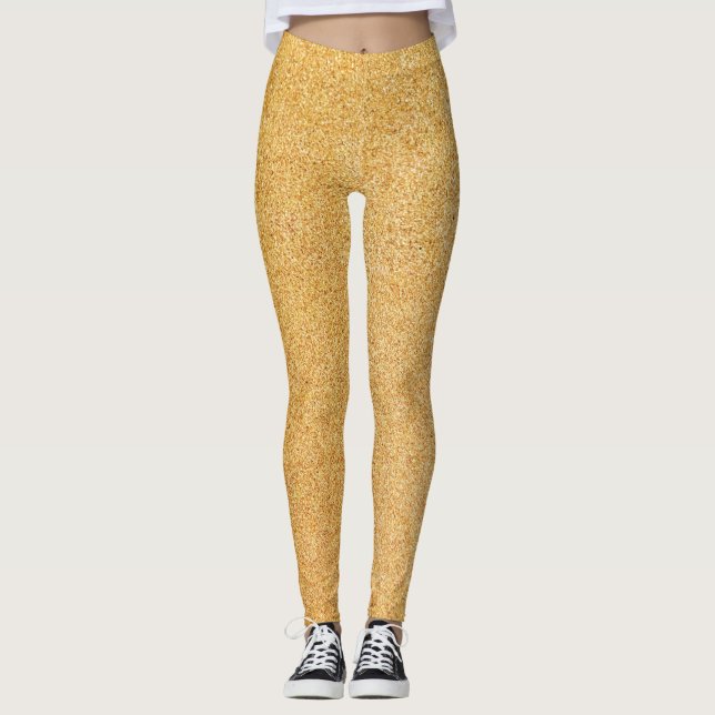 Gold Glitzer Weihnachten Leggings (Vorderseite)