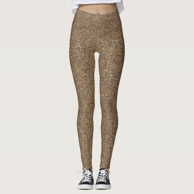 Gold Glitzer Weihnachten Leggings (Vorderseite)