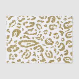 Gold Glitzer White Cheetah Leopard Tierwerbung Seidenpapier