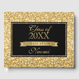 Gold Glitzer White Sparks Gästebuch