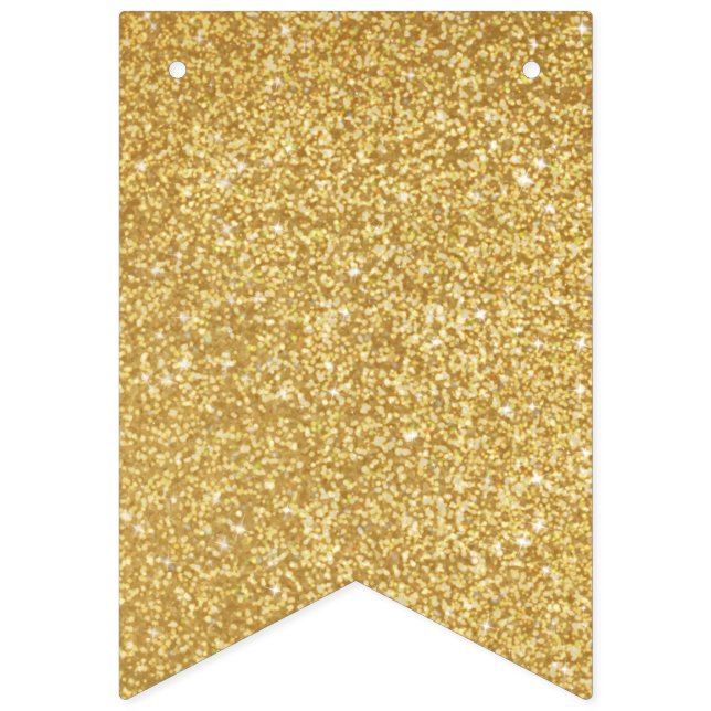 Gold-Glitzer. Wimpelkette (Erste Fahne)