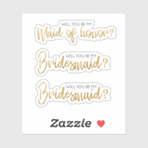 Gold Glitzer wird mein Vorschlag für eine Bridesm Aufkleber