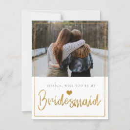 Gold Glitzer wird meine Bridesmaid Card sein Save The Date