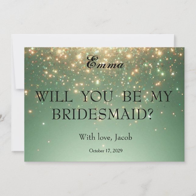 Gold Glitzer wird meine Bridesmaid-Einladung sein Einladung (Vorderseite)