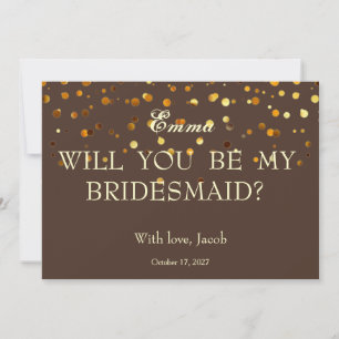 Gold Glitzer wird meine Bridesmaid-Einladung sein Einladung