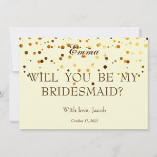 Gold Glitzer wird meine Bridesmaid-Einladung sein Einladung