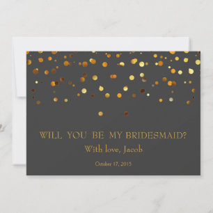 Gold Glitzer wird meine Bridesmaid-Einladung sein Einladung