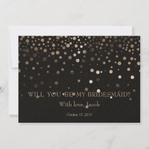 Gold Glitzer wird meine Bridesmaid-Einladung sein Einladung