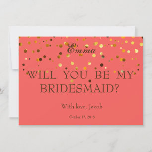Gold Glitzer wird meine Bridesmaid-Einladung sein Einladung