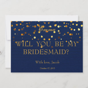 Gold Glitzer wird meine Bridesmaid-Einladung sein Einladung