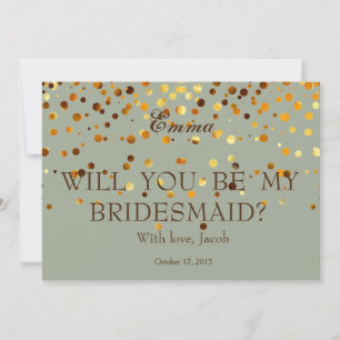 Gold Glitzer wird meine Bridesmaid-Einladung sein Einladung