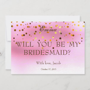 Gold Glitzer wird meine Bridesmaid-Einladung sein Einladung