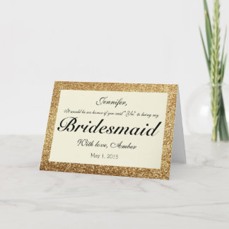 Gold Glitzer wird meine Bridesmaid-Einladung sein Einladung