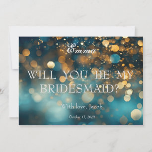 Gold Glitzer wird meine Bridesmaid-Einladung sein Einladung