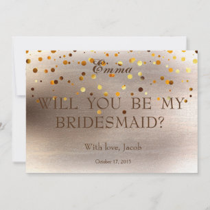 Gold Glitzer wird meine Bridesmaid-Einladung sein Einladung