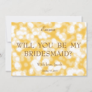 Gold Glitzer wirst du meine Bridesmaid sein Einladung