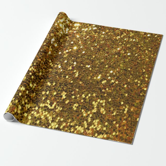 Gold Glitzer Wrapping Paper Geschenkpapier (Ungerollt)