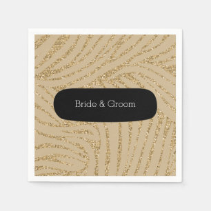 Gold Glitzer Zebra Print Serviette