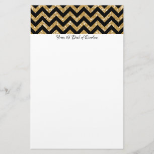 Gold Glitzer Zickzack Stationery Briefpapier