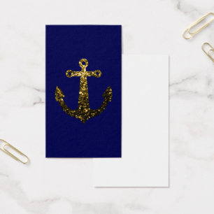 Gold Glitzern Blue Visitenkarte Anchor