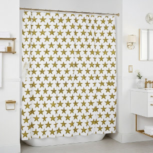Gold-glitzersterne duschvorhang