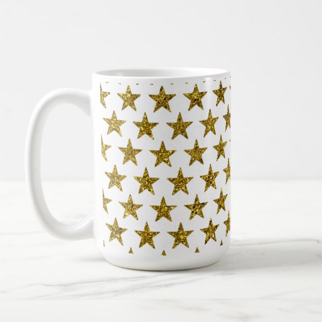 Gold-glitzersterne  kaffeetasse (Links)