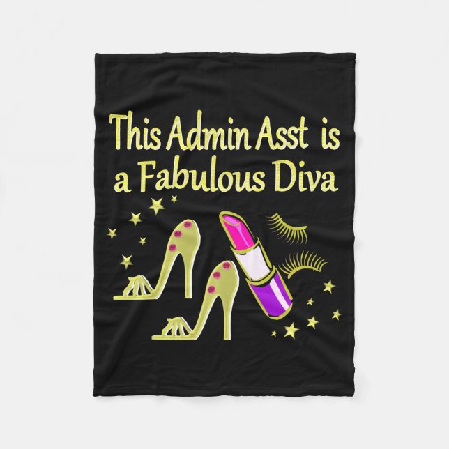 GOLD GLITZY ADMIN ASSISTANT DIVA DESIGN FLEECEDECKE (Vorderseite)