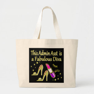 GOLD GLITZY ADMIN ASSISTANT DIVA DESIGN JUMBO STOFFBEUTEL