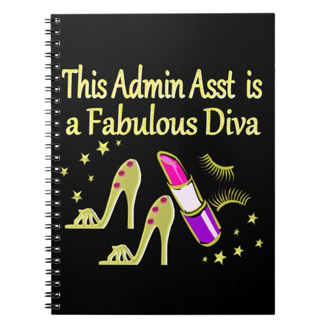 GOLD GLITZY ADMIN ASSISTANT DIVA DESIGN NOTIZBLOCK (Vorderseite)