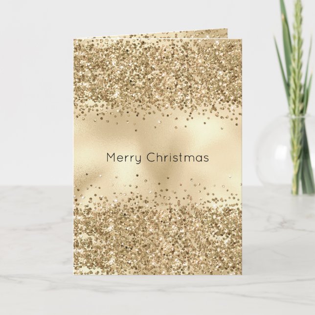 Gold Glitzy Confetti Glitzer Sparkle Karte (Vorderseite)