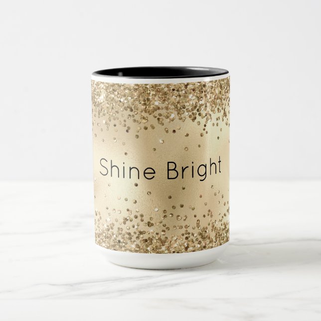 Gold Glitzy Confetti Glitzer Sparkle     Tasse (Zentrum)