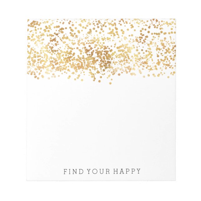 Gold Glitzy Confetti Notizblock (Vorderseite)