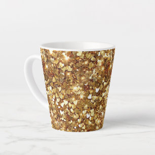 Gold Glitzy Glam Sparkle Herz Milchtasse
